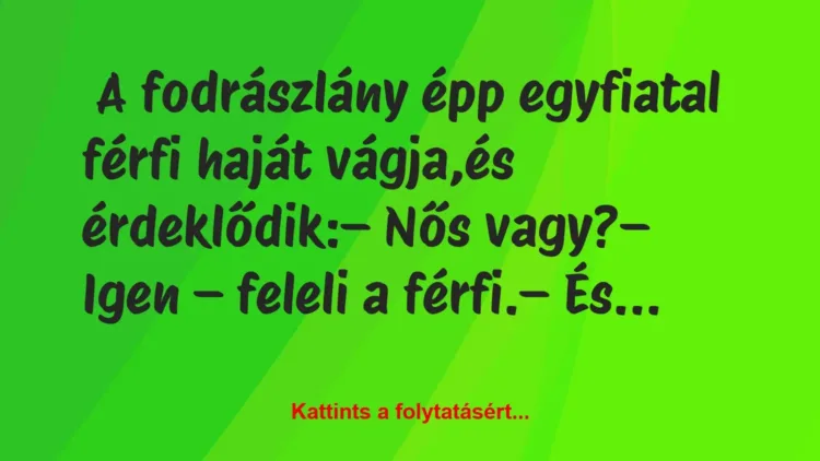 Vicc: A kíváncsi fodrászlány