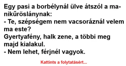 Vicc: Te, szépségem nem vacsoráznál velem ma este?