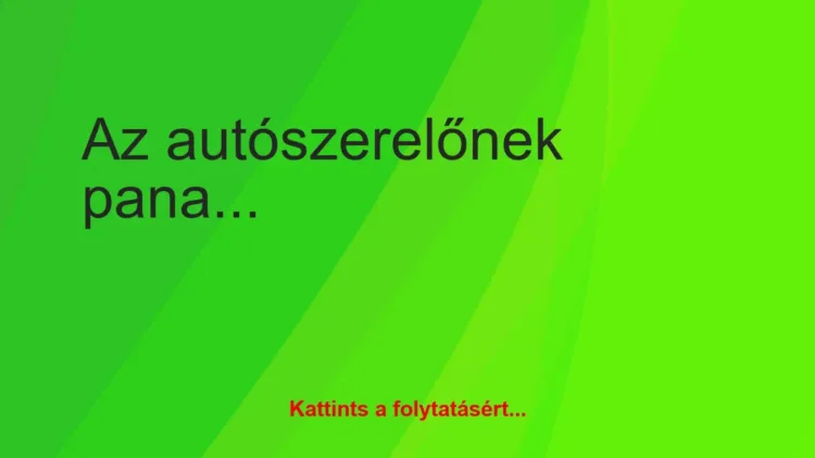 Vicc: Az autószerelőnek panaszkodik egy autó tulajdonos Vicc: Az autószerelőnek panaszkodik egy autó tulajdonos