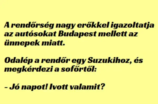 Vicc: A rendőrség nagy erőkkel igazoltatja az autósokat Budapest... Vicc: A rendőrség nagy erőkkel igazoltatja az autósokat Budapest…