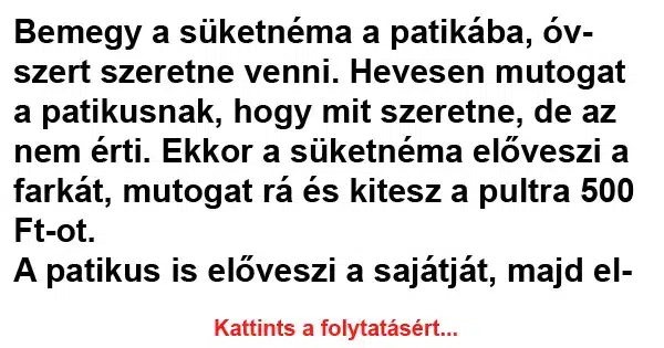 Vicc: Bemegy a süketnéma a patikába Vicc: Bemegy a süketnéma a patikába