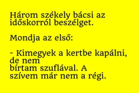 Vicc: Három székely bácsi arról beszélget, mikor jöttek rá, hogy... Vicc: Három székely bácsi arról beszélget, mikor jöttek rá, hogy…