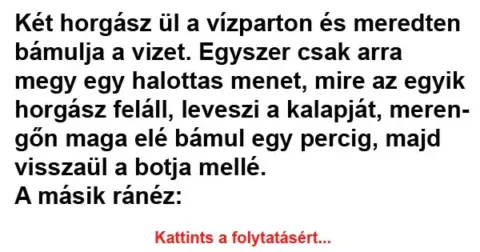 Vicc: Két horgász ül a vízparton