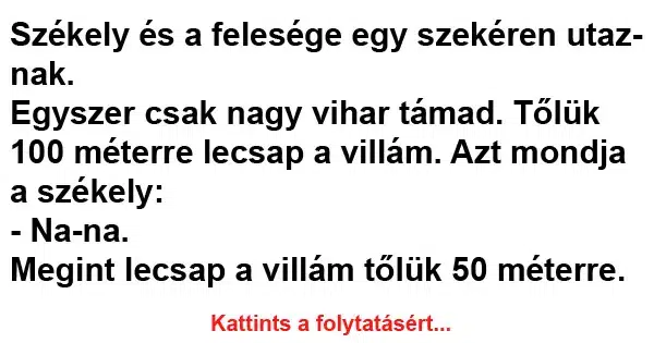Vicc: Székely és a felesége egy szekéren utaznak Vicc: Székely és a felesége egy szekéren utaznak