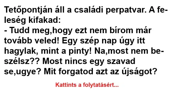 Vicc: Tetőpontján áll a családi perpatvar Vicc: Tetőpontján áll a családi perpatvar