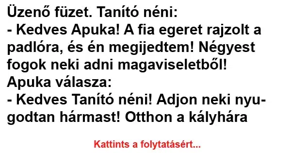 Vicc: Üzenő füzet Vicc: Üzenő füzet