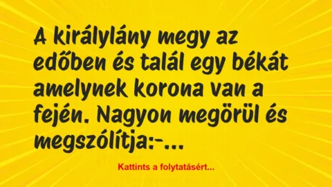 Vicc: A királylány megy az edőben és talál egy békát amelynek korona van a…