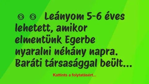 Vicces történet: 
	    	    


Leányom 5-6 éves lehetett, amikor…