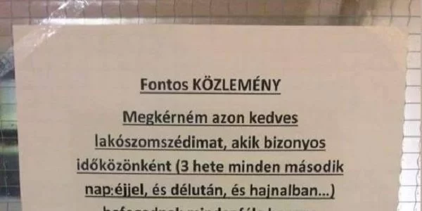 Durva levél fogadott a lépcsőházban: mikor elolvastam, úgy elpirultam, mint Üzenet a lépcsőházban: olyan piros lettem, mint a rák, amikor elolvastam!