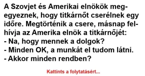 Vicc: A Szovjet és Amerikai elnökök megegyeznek