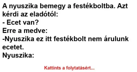 Vicc: A nyuszika bemegy a festékboltba