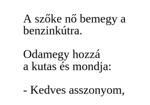 Vicc: A szőke nő bemegy a benzinkútra Vicc: A szőke nő bemegy a benzinkútra