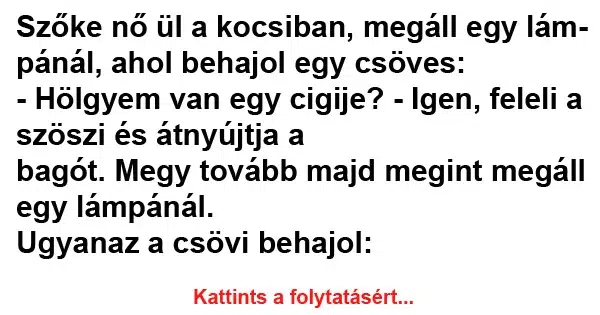 Vicc: Szőke nő ül a kocsiban, megáll egy lámpánál Vicc: Szőke nő ül a kocsiban, megáll egy lámpánál