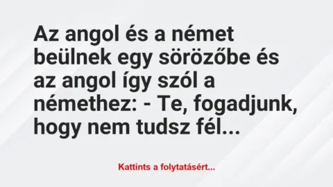 Vicc: Az angol és a német beülnek egy sörözőbe és az angol így szól a…
