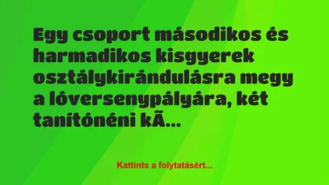 Vicc: Egy csoport másodikos és harmadikos kisgyerek osztálykirándulásra megy…