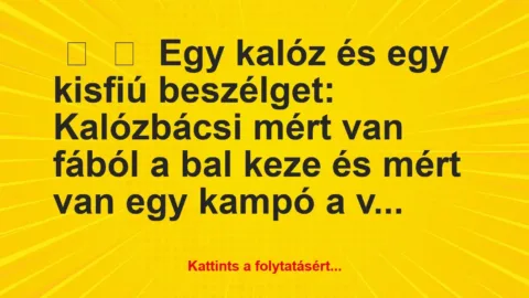 Vicc: 
	    	    Egy kalóz és egy kisfiú beszélget: Kalózbácsi mért van…