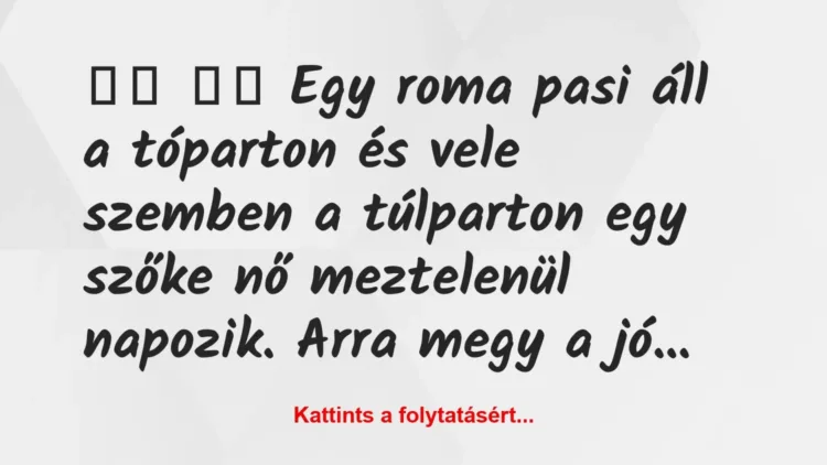 Vicc:
Egy roma pasi áll a tóparton és vele szemben a… Vicc:
Egy roma pasi áll a tóparton és vele szemben a…