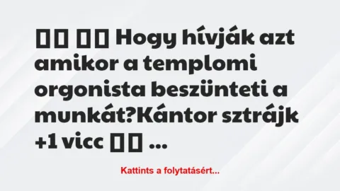 Vicc: 
		  
		  Hogy hívják azt amikor a templomi orgonista…