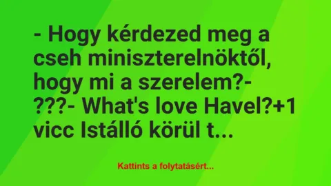 Vicc: – Hogy kérdezed meg a cseh miniszterelnöktől, hogy mi a…