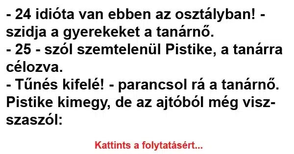 POÉN: 24 idióta van ebben az osztályban!... NEVETÉS GARANTÁLT: Az osztályban 24 bolond van!…