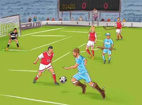 Rejtvény: Megtalálod a futballpályán lévő 6 hibát kevesebb, mint 15