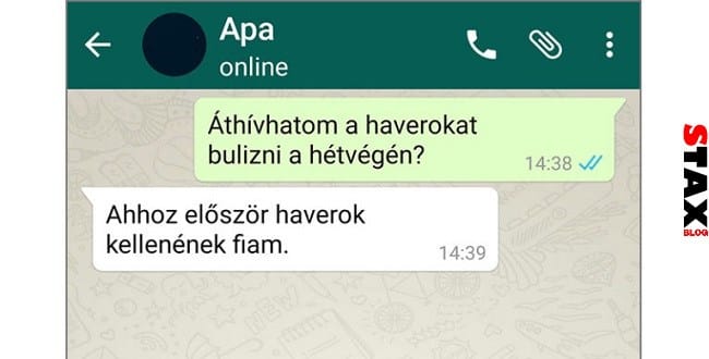 Vicces párbeszéd apák és fiúk közt
