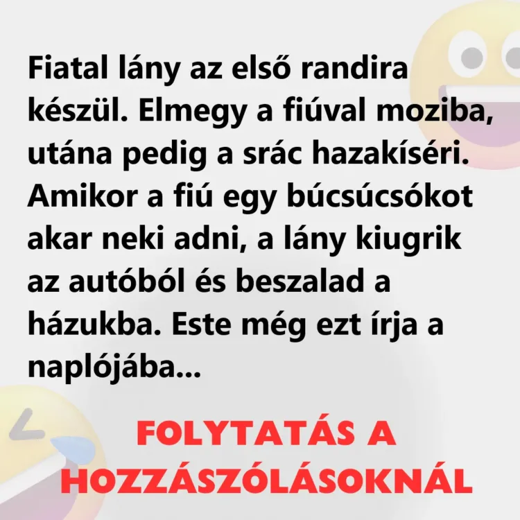 Vicc: Fiatal lány az első randira készül Vicc: Fiatal lány az első randira készül