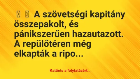 Vicc: 
	    	    A szövetségi kapitány összepakolt, és pánikszerűen…