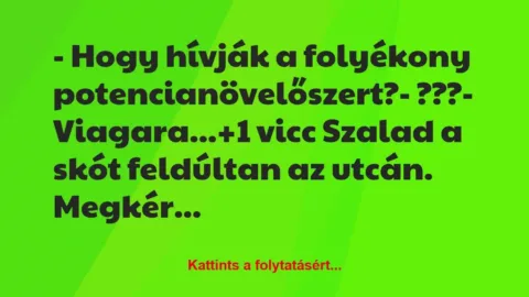 Vicc: – Hogy hívják a folyékony potencianövelőszert?

– ???

-…