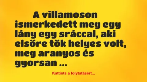 Vicces történet: 
	    	    


A villamoson ismerkedett meg egy lány …