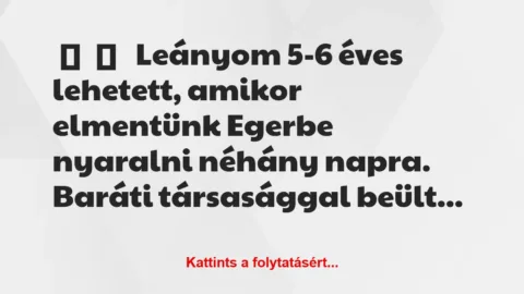 Vicces történet: 
	    	    


Leányom 5-6 éves lehetett, amikor…