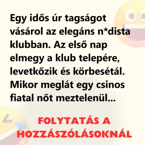 Vicc: Egy idős úr tagságot vásárol Vicc: Egy idős úr tagságot vásárol