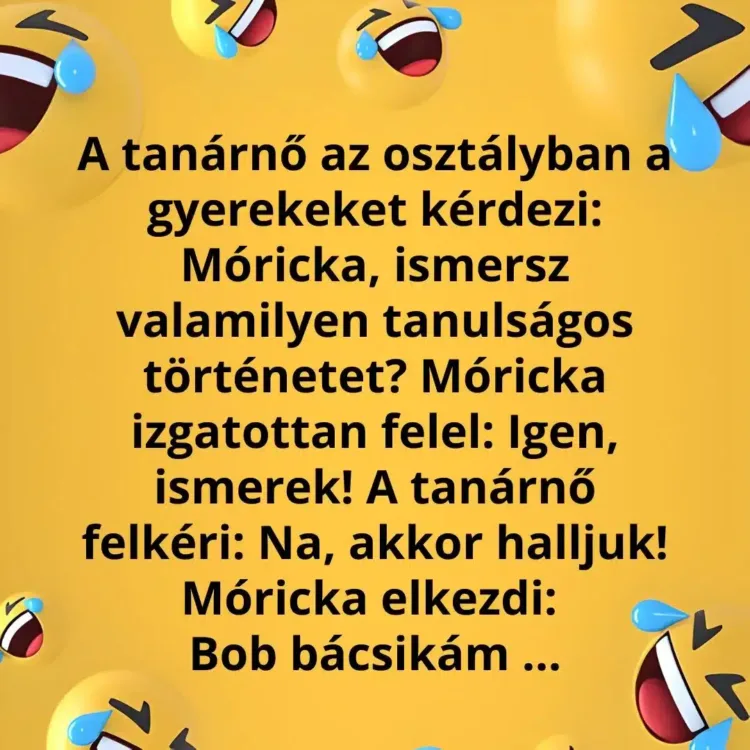 Vicc: Móricka egy tanulságos történetet osztott meg a tanárnőjével