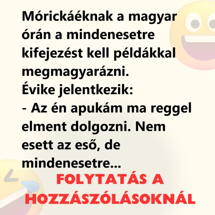 Vicc: Mórickáéknak a magyar órán Vicc: Mórickáéknak a magyar órán