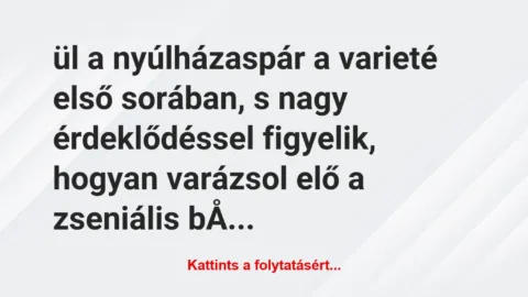 Vicc: ül a nyúlházaspár a varieté első sorában, s nagy érdeklődéssel…