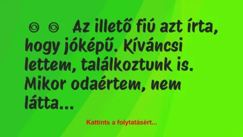 Vicces történet: 
	    	    


Az illető fiú azt írta, hogy jóképű….