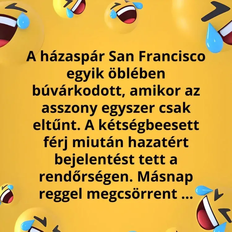 Vicc: A feleség búvárkodás közben tűnt el az öbölben