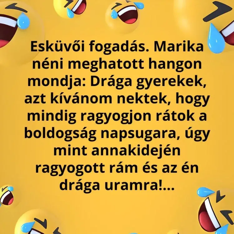 Vicc: A férfi kigúnyolja a feleségét egy esküvőn