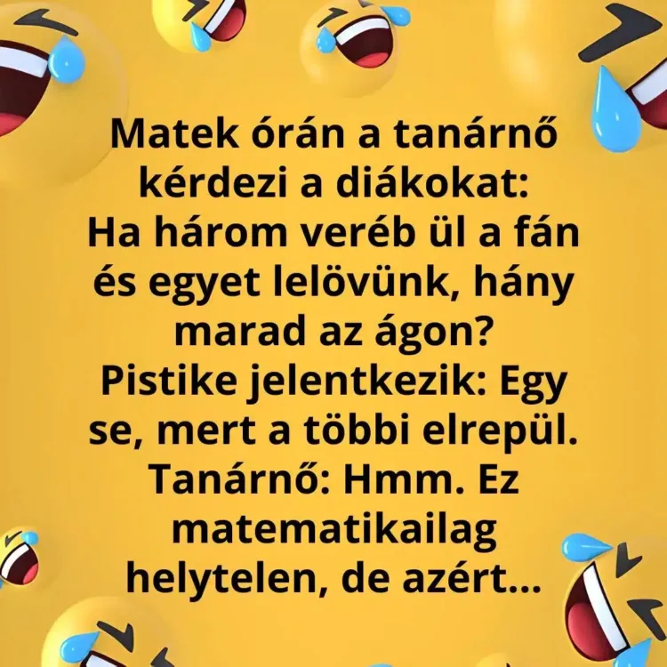 Vicc: Pistike egy alattomos feladványt ad a tanárnőnek