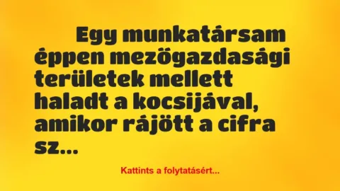 Vicces történet: 
	    	    


Egy munkatársam éppen mezőgazdasági…