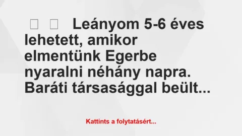 Vicces történet: 
	    	    


Leányom 5-6 éves lehetett, amikor…
