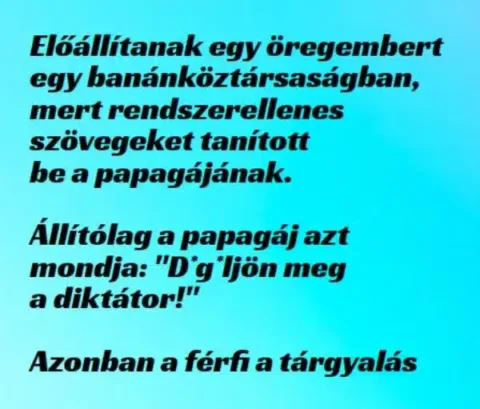Vicc: Előállítanak egy öregembert, mert rendszerellenes szövegeket... Vicc: Előállítanak egy öregembert, mert rendszerellenes szövegeket…