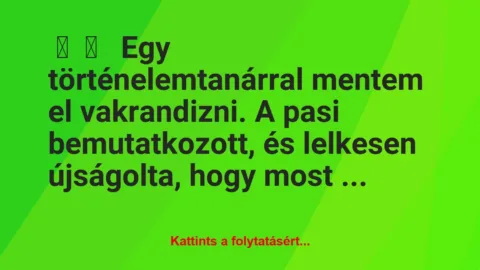 Vicces történet: 
	    	    


Egy történelemtanárral mentem el…