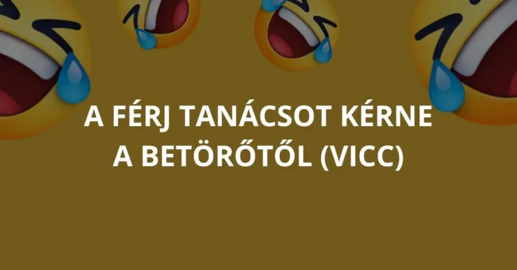 Vicc: A férj tanácsot kérne a betörőtől Vicc: A férj tanácsot kérne a betörőtől