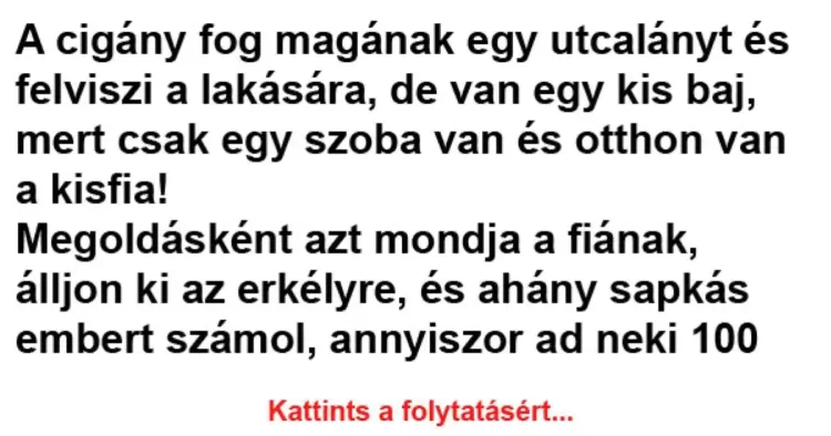 Vicc: A cigány fog magának egy utcalányt és felviszi a Vicc: A cigány fog magának egy utcalányt és felviszi a lakására – Néhány jó…