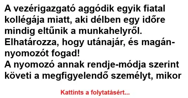 Vicc: A vezérigazgató aggódik egyik fiatal kollégája... Vicc: A vezérigazgató aggódik egyik fiatal kollégája…