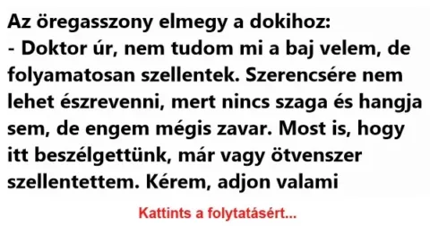 Vicc: Az öregasszony elmegy a dokihoz:
