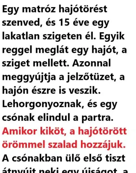 Vicc: Egy matróz hajótörést szenved