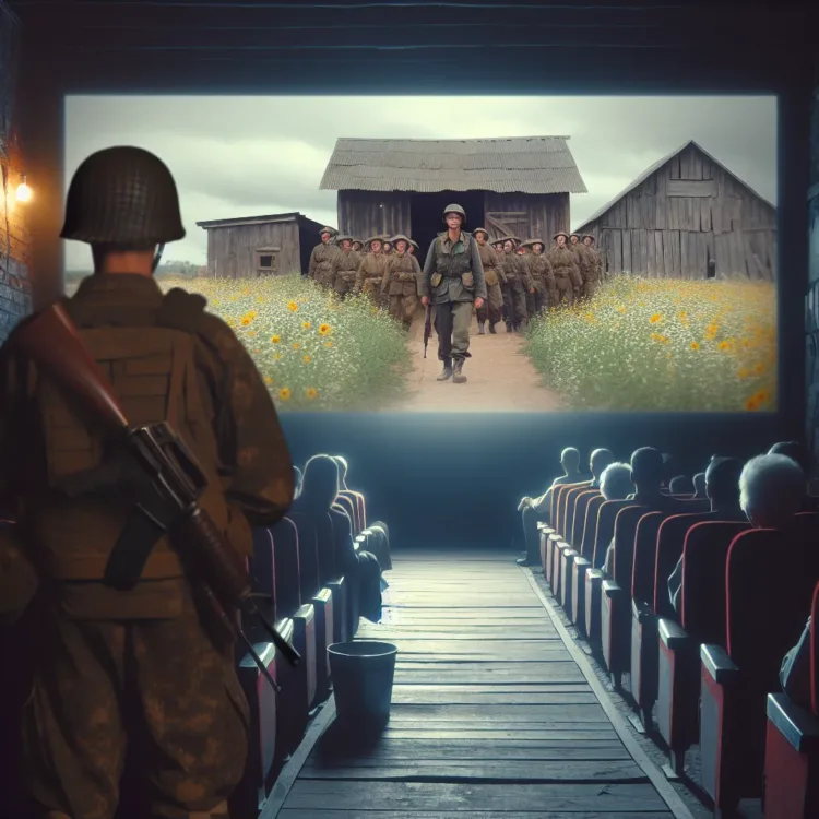 Vicc: Este a falusi moziban megy a film. A film Vicc: Este a falusi moziban megy a film. A film közepén érkezik egy katona,…