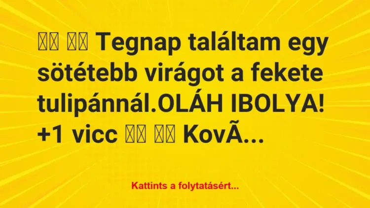 Vicc:
Tegnap találtam egy sötétebb… Vicc:
Tegnap találtam egy sötétebb…